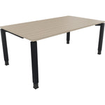 Neutralware Schreibtisch all in one 1.800 x 680-820 x 1.000 mm (B x H x T) Vierfuß Quadratrohr eiche natur