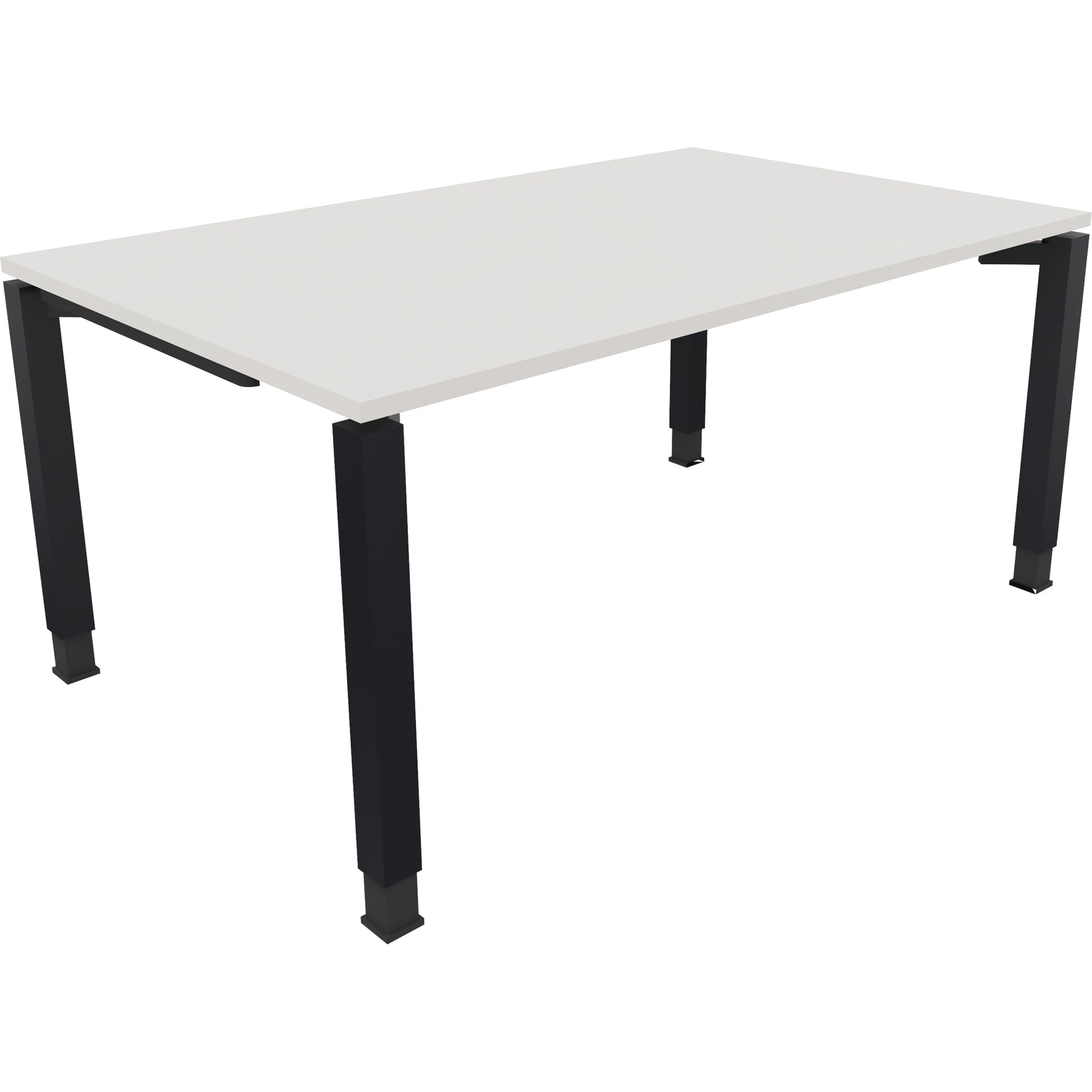 Neutralware Schreibtisch all in one 1.800 x 680-820 x 1.000 mm (B x H x T) Vierfuß Quadratrohr diamantweiß – Produktbild