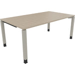Neutralware Schreibtisch all in one 1.800 x 680-820 x 1.000 mm (B x H x T) Vierfuß Quadratrohr eiche natur – Produktbild