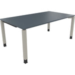 Neutralware Schreibtisch all in one 1.800 x 680-820 x 1.000 mm (B x H x T) Vierfuß Quadratrohr lavagrau – Produktbild 2
