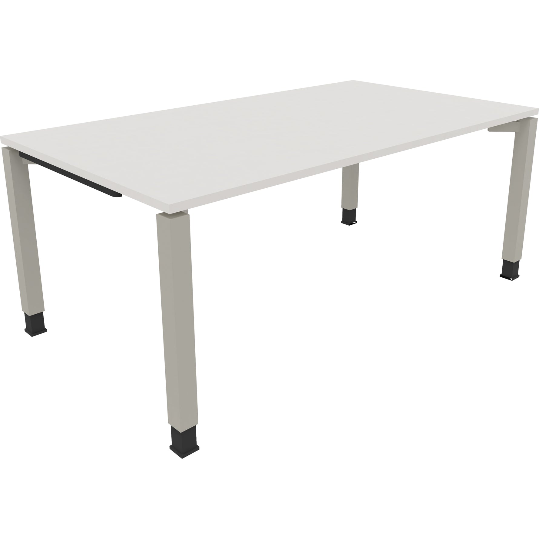 Neutralware Schreibtisch all in one 1.800 x 680-820 x 1.000 mm (B x H x T) Vierfuß Quadratrohr diamantweiß