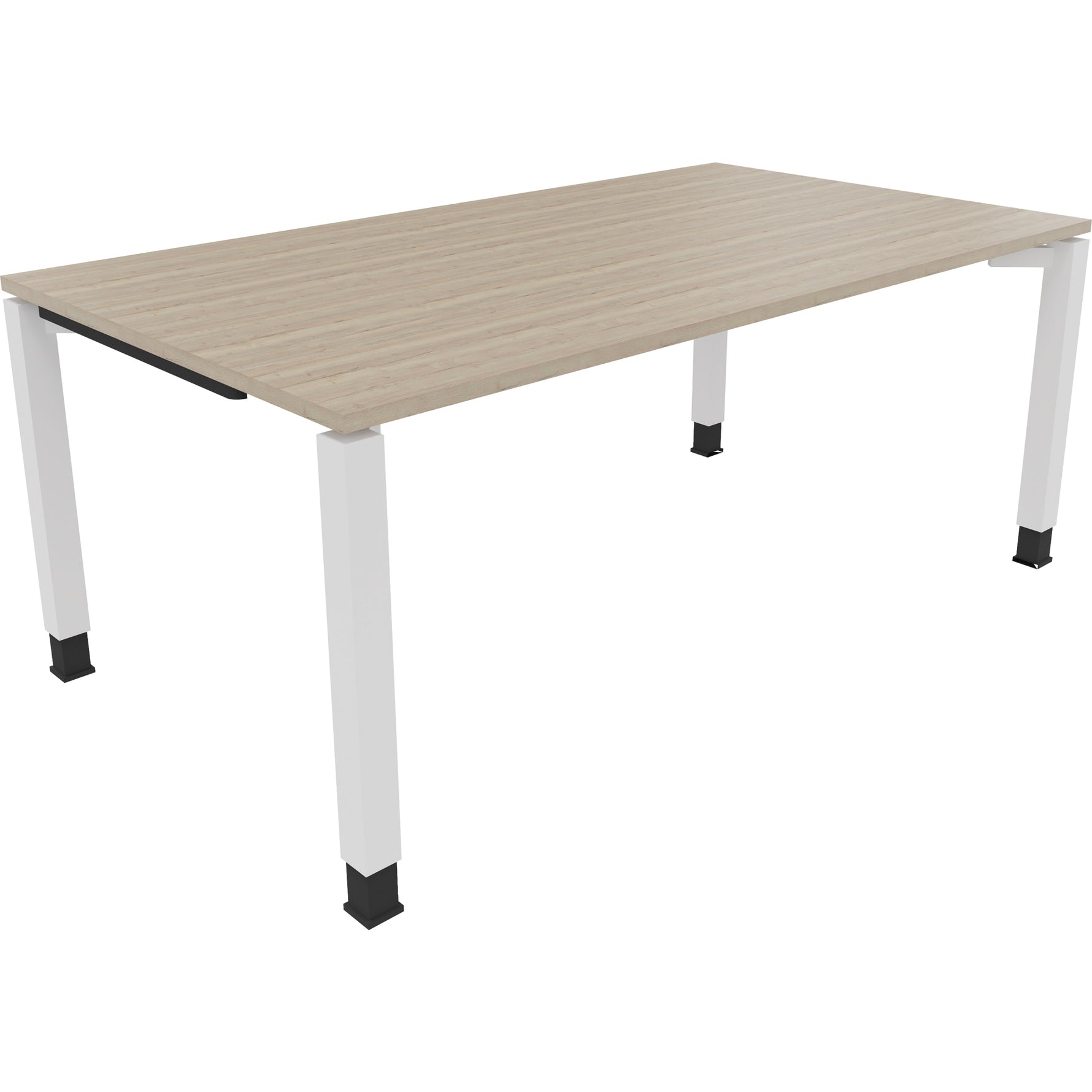 Neutralware Schreibtisch all in one 1.800 x 680-820 x 1.000 mm (B x H x T) Vierfuß Quadratrohr eiche natur – Produktbild