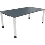Neutralware Schreibtisch all in one 1.800 x 680-820 x 1.000 mm (B x H x T) Vierfuß Quadratrohr lavagrau – Produktbild 3