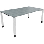Neutralware Schreibtisch all in one 1.800 x 680-820 x 1.000 mm (B x H x T) Vierfuß Quadratrohr beton hell – Produktbild