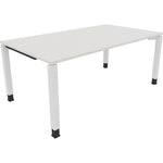 Neutralware Schreibtisch all in one 1.800 x 680-820 x 1.000 mm (B x H x T) Vierfuß Quadratrohr diamantweiß – Produktbild