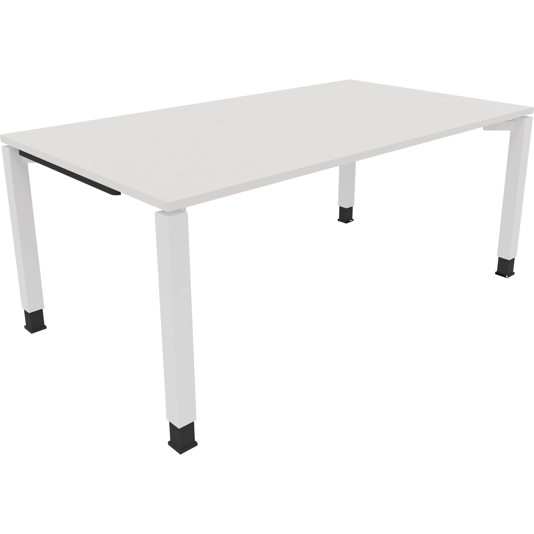 Neutralware Schreibtisch all in one 1.800 x 680-820 x 1.000 mm (B x H x T) Vierfuß Quadratrohr diamantweiß – Produktbild
