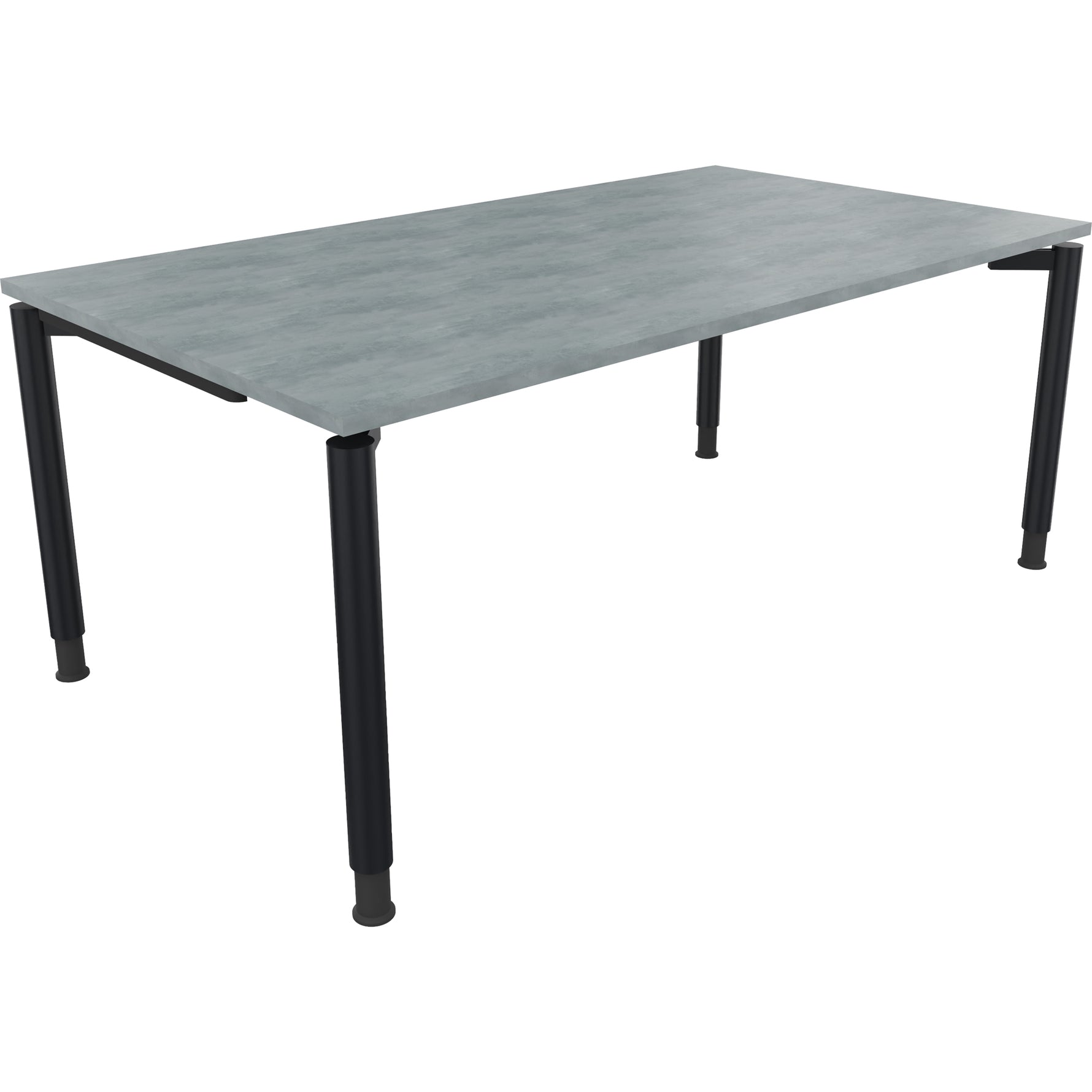Neutralware Schreibtisch all in one 1.800 x 680-820 x 1.000 mm (B x H x T) Vierfuß Rundrohr beton hell