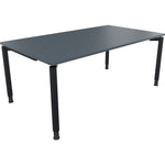 Neutralware Schreibtisch all in one 1.800 x 680-820 x 1.000 mm (B x H x T) Vierfuß Rundrohr lavagrau