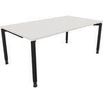 Neutralware Schreibtisch all in one 1.800 x 680-820 x 1.000 mm (B x H x T) Vierfuß Rundrohr diamantweiß