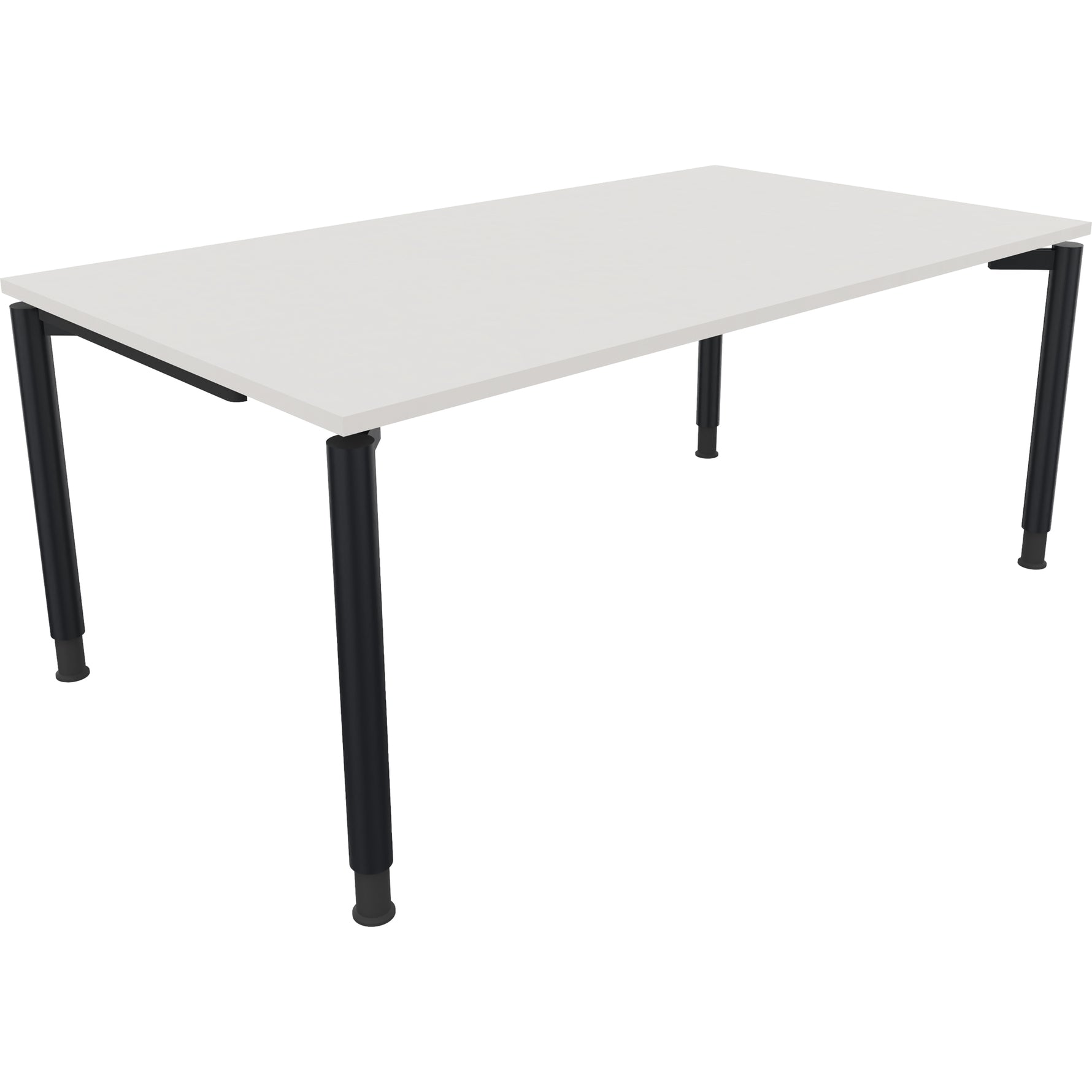 Neutralware Schreibtisch all in one 1.800 x 680-820 x 1.000 mm (B x H x T) Vierfuß Rundrohr diamantweiß