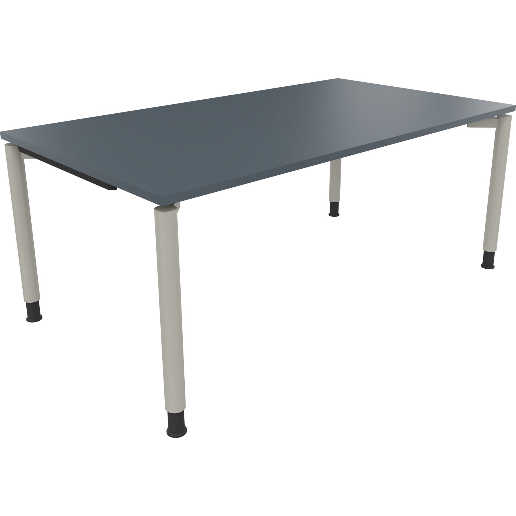 Neutralware Schreibtisch all in one 1.800 x 680-820 x 1.000 mm (B x H x T) Vierfuß Rundrohr lavagrau – Produktbild 2