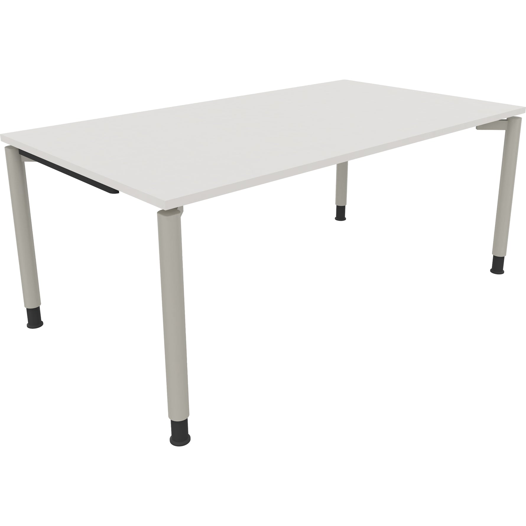 Neutralware Schreibtisch all in one 1.800 x 680-820 x 1.000 mm (B x H x T) Vierfuß Rundrohr diamantweiß – Produktbild 2