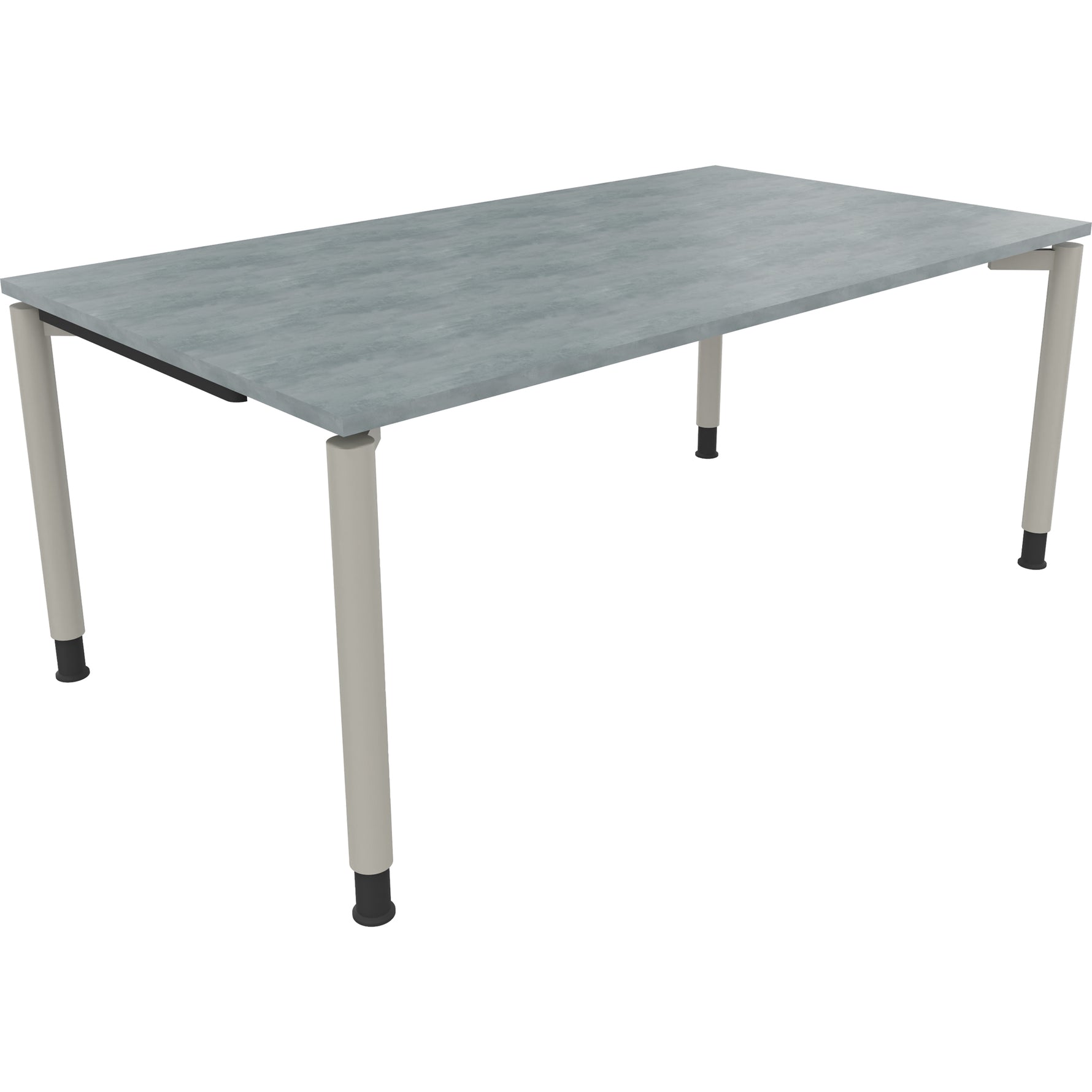 Neutralware Schreibtisch all in one 1.800 x 680-820 x 1.000 mm (B x H x T) Vierfuß Rundrohr beton hell – Produktbild 2