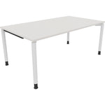 Neutralware Schreibtisch all in one 1.800 x 680-820 x 1.000 mm (B x H x T) Vierfuß Rundrohr diamantweiß – Produktbild 3