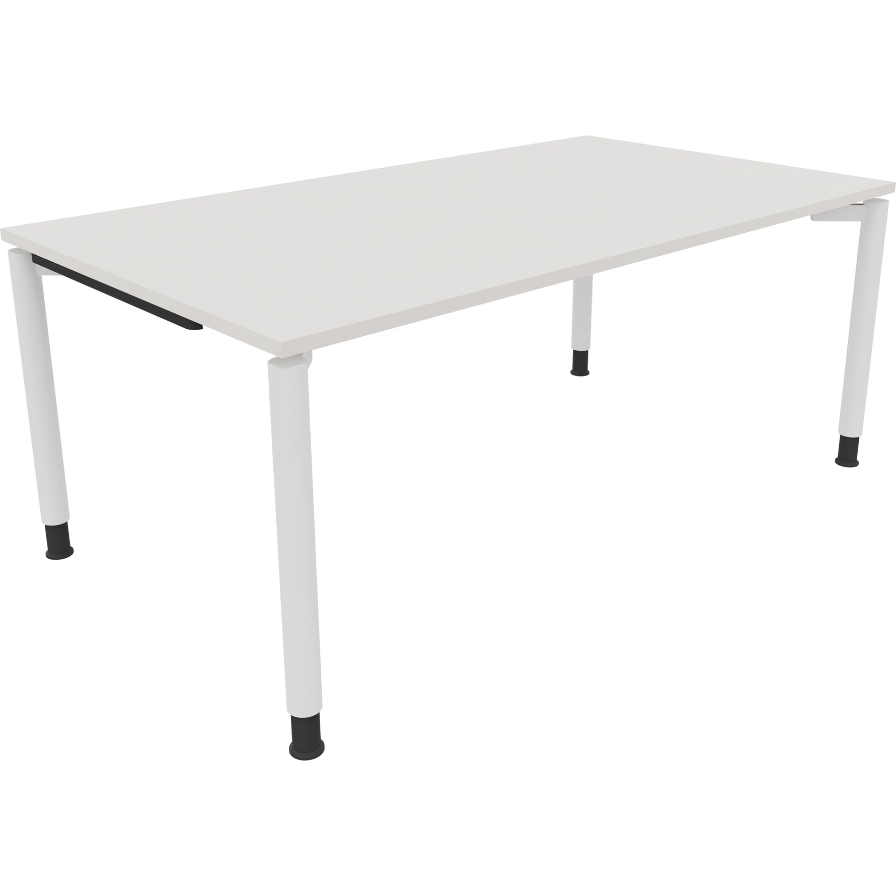 Neutralware Schreibtisch all in one 1.800 x 680-820 x 1.000 mm (B x H x T) Vierfuß Rundrohr diamantweiß – Produktbild 3