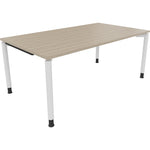 Neutralware Schreibtisch all in one 1.800 x 680-820 x 1.000 mm (B x H x T) Vierfuß Rundrohr eiche natur – Produktbild 3