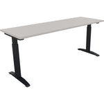 Neutralware Schreibtisch all in one 1.800 x 650-850 x 600 mm (B x H x T) Flachkufe Quadratrohr lichtgrau