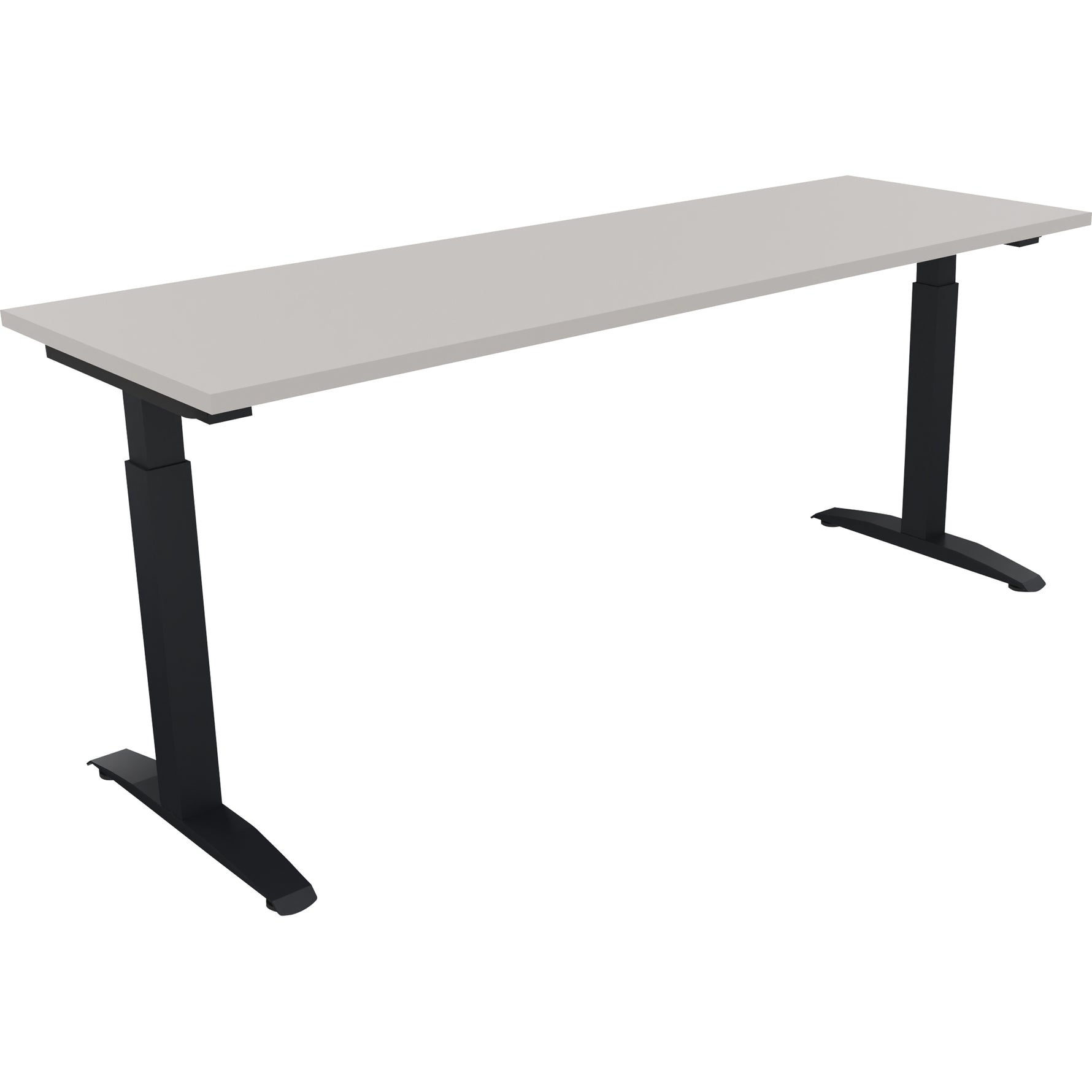 Neutralware Schreibtisch all in one 1.800 x 650-850 x 600 mm (B x H x T) Flachkufe Quadratrohr lichtgrau