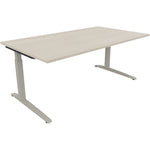 Neutralware Schreibtisch all in one 1.800 x 650-850 x 1.000 mm (B x H x T) Flachkufe Quadratrohr akazie hell –