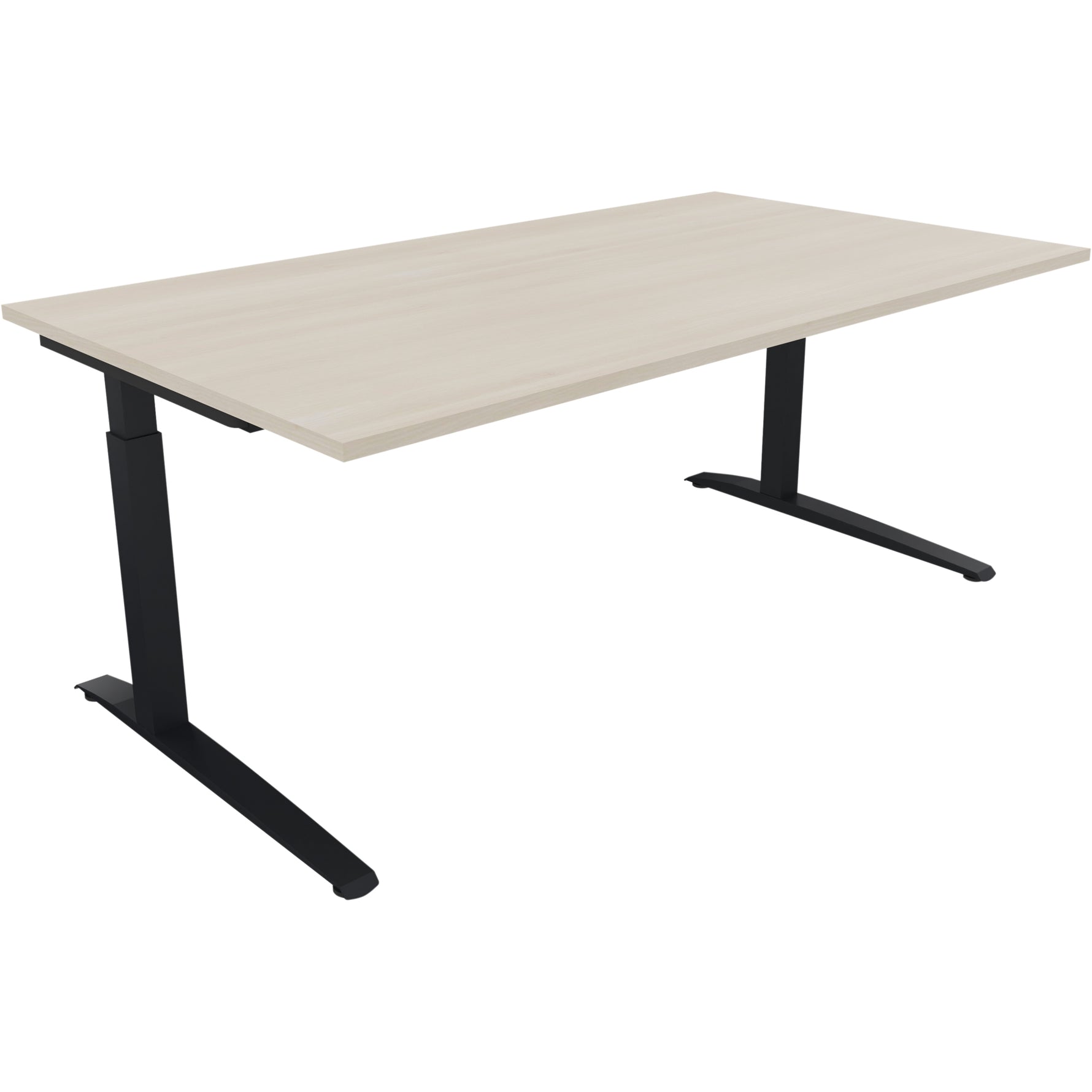 Neutralware Schreibtisch all in one 1.800 x 650-850 x 1.000 mm (B x H x T) Flachkufe Quadratrohr akazie hell