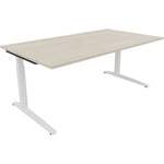 Neutralware Schreibtisch all in one 1.800 x 650-850 x 1.000 mm (B x H x T) Flachkufe Quadratrohr akazie hell –