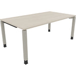 Neutralware Schreibtisch all in one 1.800 x 680-820 x 1.000 mm (B x H x T) Vierfuß Quadratrohr akazie hell – Produktbild