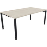 Neutralware Schreibtisch all in one 1.800 x 680-820 x 1.000 mm (B x H x T) Vierfuß Rundrohr akazie hell