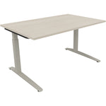 Neutralware Schreibtisch all in one 1.800 x 650-850 x 700 mm (B x H x T) Flachkufe Quadratrohr akazie hell – Produktbild