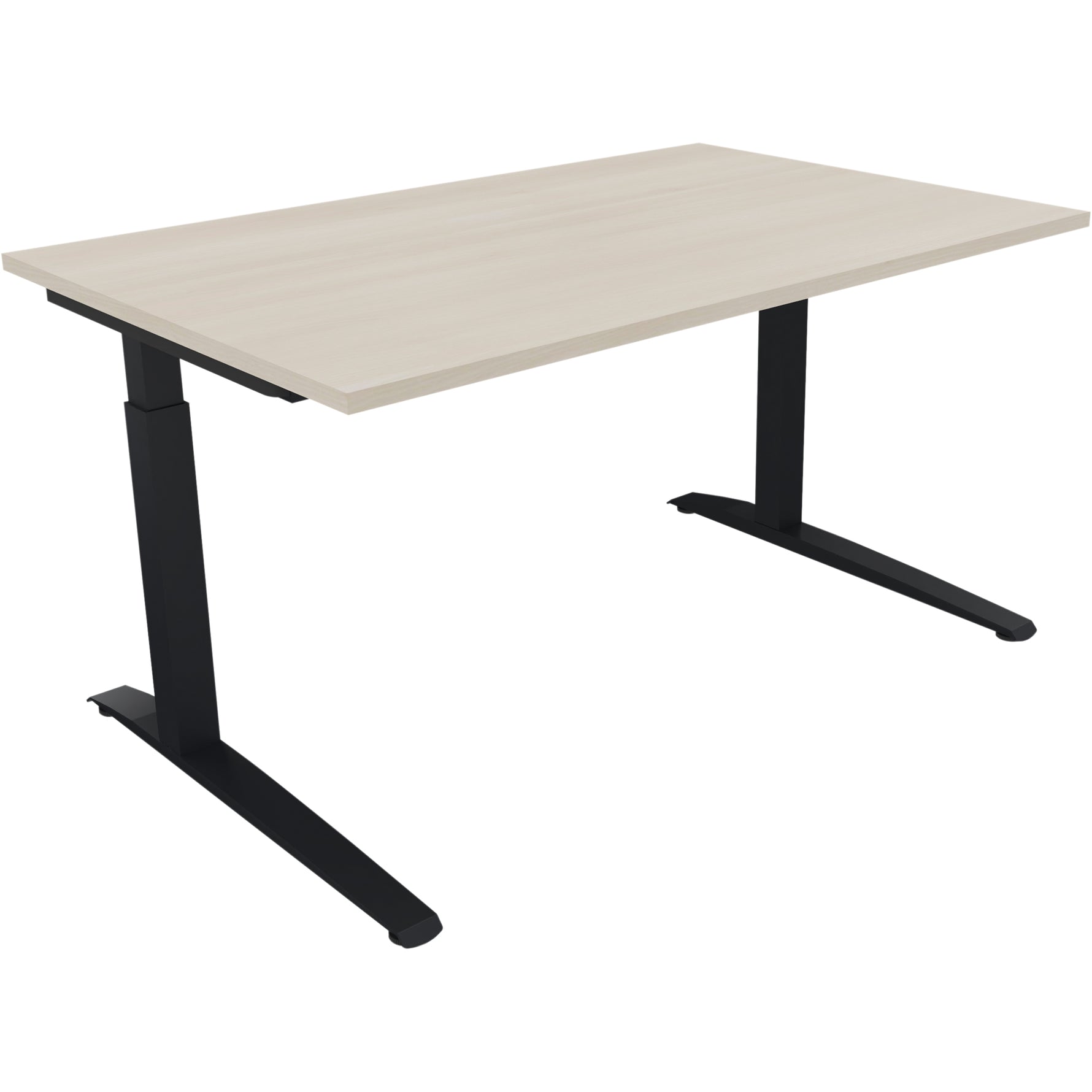 Neutralware Schreibtisch all in one 1.800 x 650-850 x 700 mm (B x H x T) Flachkufe Quadratrohr akazie hell