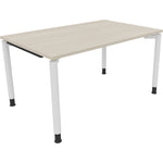 Neutralware Schreibtisch all in one 1.400 x 680-820 x 900 mm (B x H x T) Vierfuß Rundrohr akazie hell – Produktbild 3