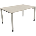 Neutralware Schreibtisch all in one 1.400 x 680-820 x 900 mm (B x H x T) Vierfuß Rundrohr akazie hell – Produktbild 2