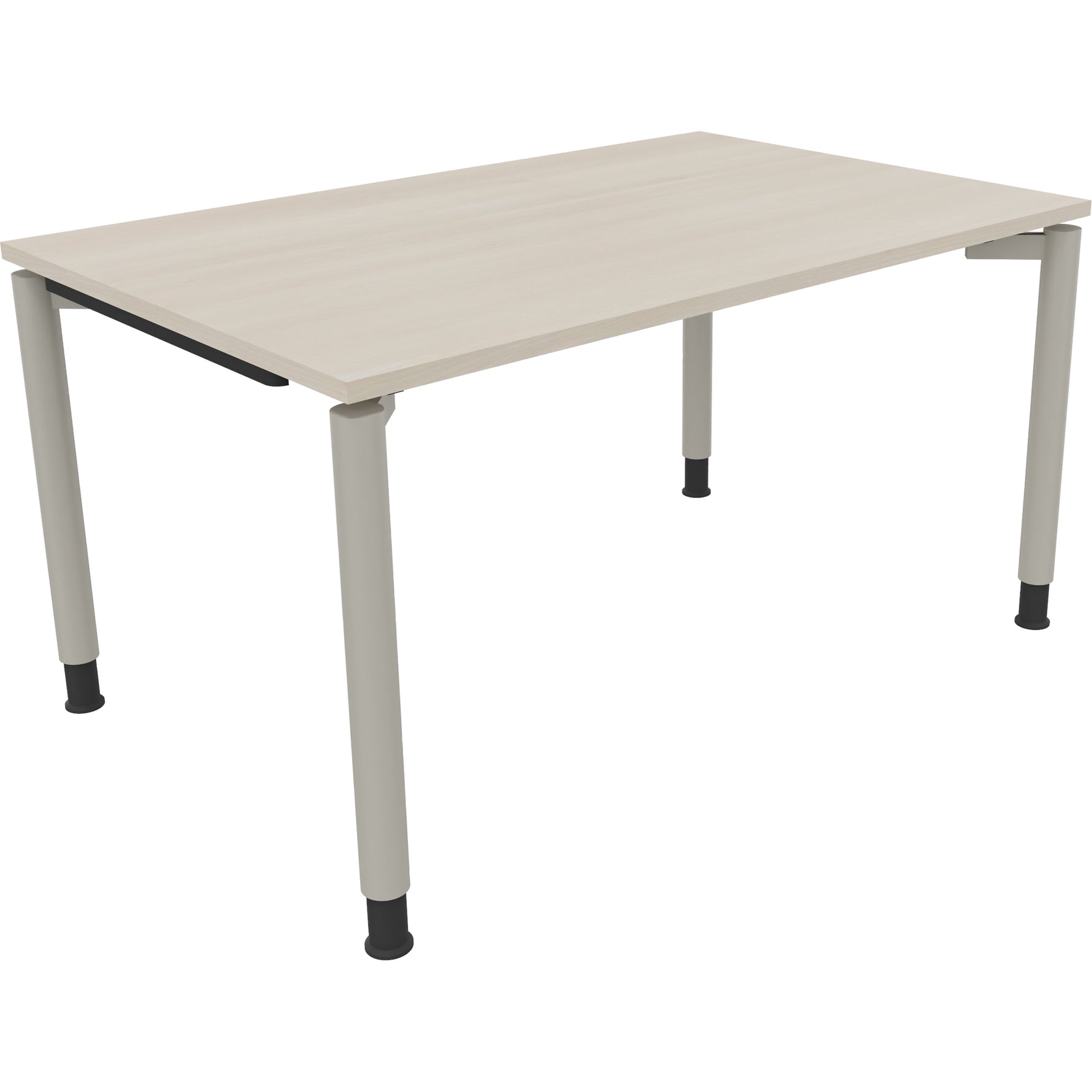Neutralware Schreibtisch all in one 1.400 x 680-820 x 900 mm (B x H x T) Vierfuß Rundrohr akazie hell – Produktbild 2