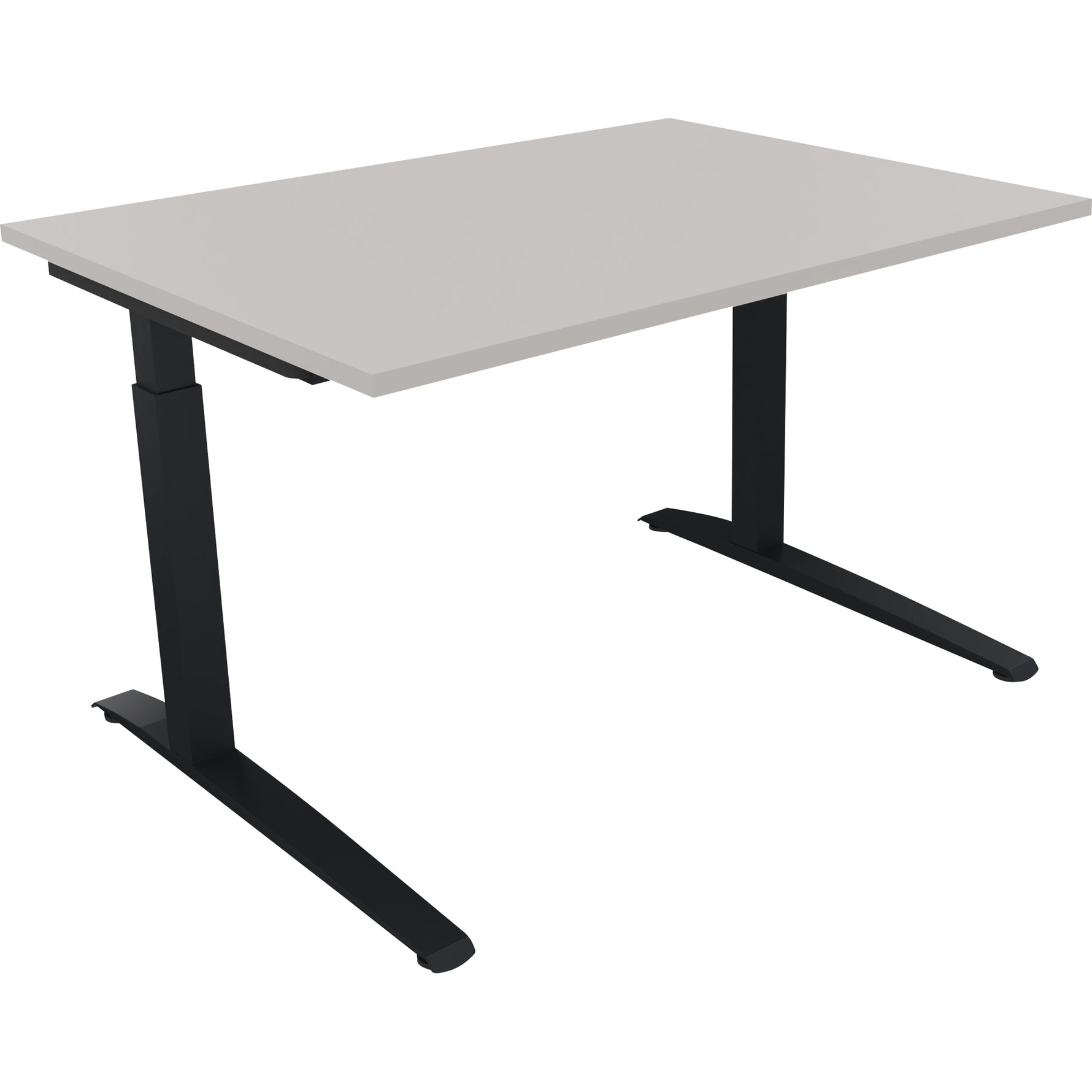 Neutralware Schreibtisch all in one 1.200 x 650-850 x 900 mm (B x H x T) Flachkufe Quadratrohr lichtgrau