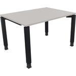 Neutralware Schreibtisch all in one 1.200 x 680-820 x 900 mm (B x H x T) Vierfuß Quadratrohr lichtgrau
