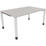 Neutralware Schreibtisch all in one 1.600 x 680-820 x 1.000 mm (B x H x T) Vierfuß Quadratrohr lichtgrau – Produktbild 3