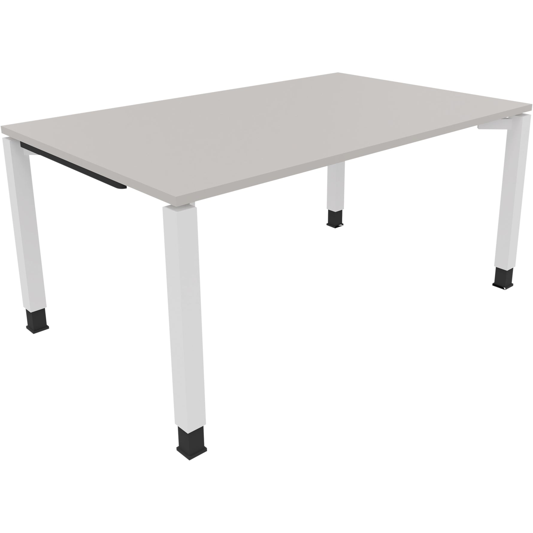 Neutralware Schreibtisch all in one 1.600 x 680-820 x 1.000 mm (B x H x T) Vierfuß Quadratrohr lichtgrau – Produktbild 3