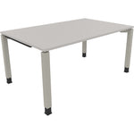 Neutralware Schreibtisch all in one 1.600 x 680-820 x 1.000 mm (B x H x T) Vierfuß Quadratrohr lichtgrau – Produktbild 2