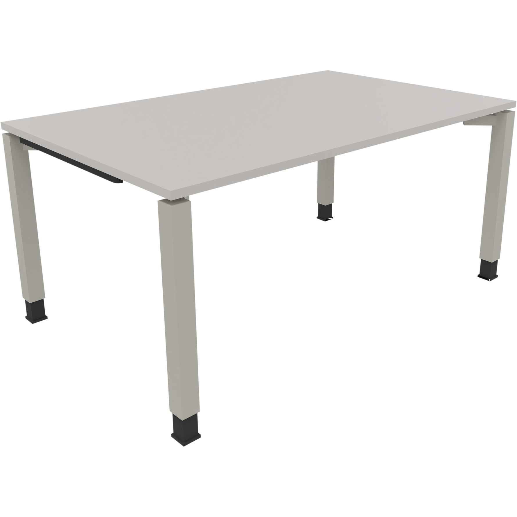 Neutralware Schreibtisch all in one 1.600 x 680-820 x 1.000 mm (B x H x T) Vierfuß Quadratrohr lichtgrau – Produktbild 2
