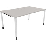 Neutralware Schreibtisch all in one 1.600 x 680-820 x 1.000 mm (B x H x T) Vierfuß Rundrohr lichtgrau – Produktbild 3