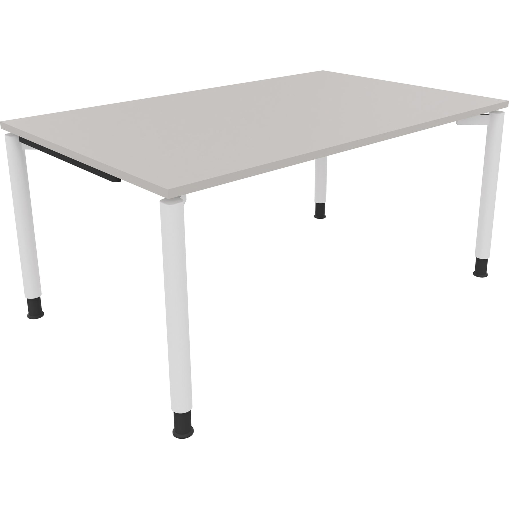 Neutralware Schreibtisch all in one 1.600 x 680-820 x 1.000 mm (B x H x T) Vierfuß Rundrohr lichtgrau – Produktbild 3