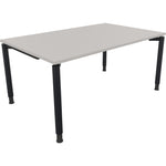 Neutralware Schreibtisch all in one 1.600 x 680-820 x 1.000 mm (B x H x T) Vierfuß Rundrohr lichtgrau