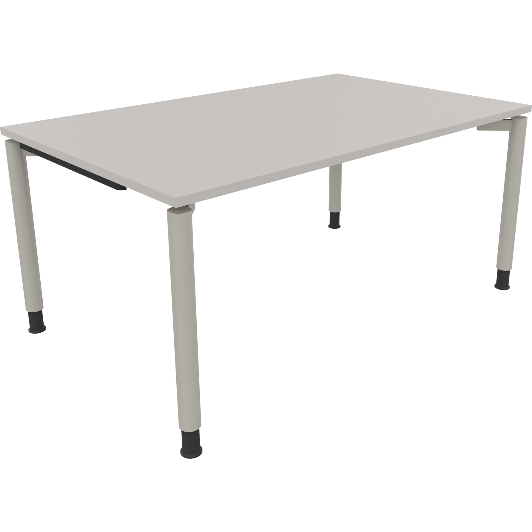 Neutralware Schreibtisch all in one 1.600 x 680-820 x 1.000 mm (B x H x T) Vierfuß Rundrohr lichtgrau – Produktbild 2