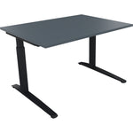 Neutralware Schreibtisch all in one 1.200 x 650-850 x 900 mm (B x H x T) Flachkufe Quadratrohr lavagrau