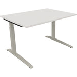 Neutralware Schreibtisch all in one 1.600 x 650-850 x 700 mm (B x H x T) Flachkufe Quadratrohr diamant weiß –