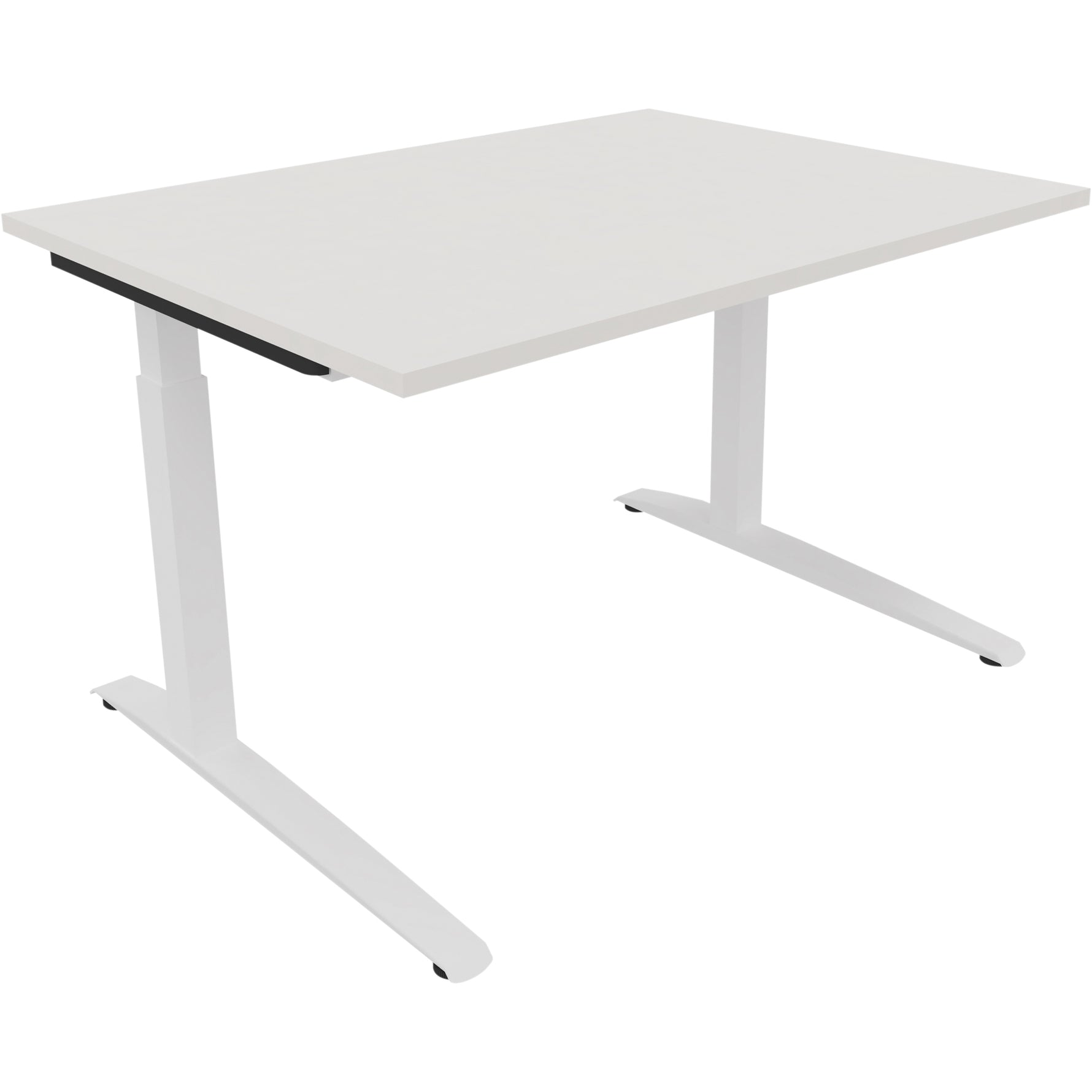 Neutralware Schreibtisch all in one 1.600 x 650-850 x 700 mm (B x H x T) Flachkufe Quadratrohr diamant weiß –