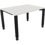 Neutralware Schreibtisch all in one 1.200 x 680-820 x 900 mm (B x H x T) Vierfuß Quadratrohr diamant weiß