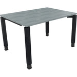 Neutralware Schreibtisch all in one 1.200 x 680-820 x 900 mm (B x H x T) Vierfuß Quadratrohr beton hell