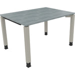 Neutralware Schreibtisch all in one 1.200 x 680-820 x 900 mm (B x H x T) Vierfuß Quadratrohr beton hell – Produktbild 2
