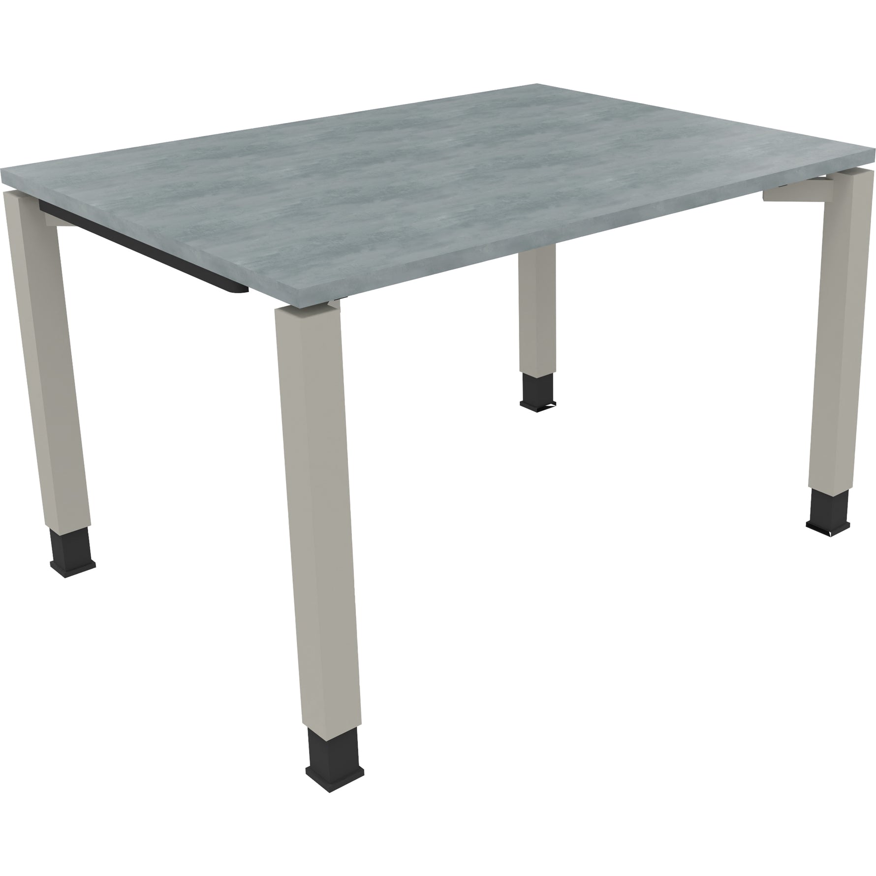 Neutralware Schreibtisch all in one 1.200 x 680-820 x 900 mm (B x H x T) Vierfuß Quadratrohr beton hell – Produktbild 2