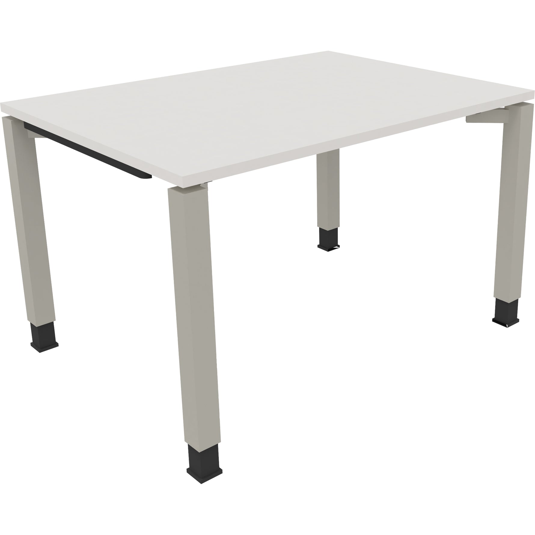 Neutralware Schreibtisch all in one 1.200 x 680-820 x 900 mm (B x H x T) Vierfuß Quadratrohr diamant weiß – Produktbild